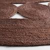 SAFAVIEH Area Rug 5′ Round – Natural Fiber Collection – Ivory, Handmade Jute, Boho Farmhouse Braided Design (NF364B)(Brown)