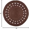 SAFAVIEH Area Rug 5′ Round – Natural Fiber Collection – Ivory, Handmade Jute, Boho Farmhouse Braided Design (NF364B)(Brown)