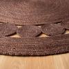SAFAVIEH Area Rug 5′ Round – Natural Fiber Collection – Ivory, Handmade Jute, Boho Farmhouse Braided Design (NF364B)(Brown)
