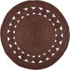 SAFAVIEH Area Rug 5′ Round – Natural Fiber Collection – Ivory, Handmade Jute, Boho Farmhouse Braided Design (NF364B)(Brown)