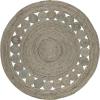 SAFAVIEH Area Rug 5′ Round – Natural Fiber Collection – Ivory, Handmade Jute, Boho Farmhouse Braided Design (NF364B)(Grey)