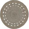 SAFAVIEH Area Rug 5′ Round – Natural Fiber Collection – Ivory, Handmade Jute, Boho Farmhouse Braided Design (NF364B)(Grey)