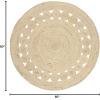 SAFAVIEH Area Rug 5′ Round – Natural Fiber Collection – Ivory, Handmade Jute, Boho Farmhouse Braided Design (NF364B)(Ivory)