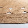 SAFAVIEH Area Rug 5′ Round – Natural Fiber Collection – Ivory, Handmade Jute, Boho Farmhouse Braided Design (NF364B)(Natural)