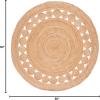 SAFAVIEH Area Rug 5′ Round – Natural Fiber Collection – Ivory, Handmade Jute, Boho Farmhouse Braided Design (NF364B)(Natural)