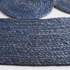 SAFAVIEH Area Rug 5′ Round – Natural Fiber Collection – Ivory, Handmade Jute, Boho Farmhouse Braided Design (NF364B)(Navy)