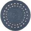 SAFAVIEH Area Rug 5′ Round – Natural Fiber Collection – Ivory, Handmade Jute, Boho Farmhouse Braided Design (NF364B)(Navy)