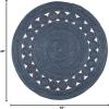 SAFAVIEH Area Rug 5′ Round – Natural Fiber Collection – Ivory, Handmade Jute, Boho Farmhouse Braided Design (NF364B)(Navy)