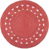 SAFAVIEH Area Rug 5′ Round – Natural Fiber Collection – Ivory, Handmade Jute, Boho Farmhouse Braided Design (NF364B)(Rust)