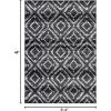 SAFAVIEH Area Rug 8×10 – Adirondack Collection – Large – Ivory & Light Blue, Geometric Trellis Pattern, Non-Shedding & Easy Cleaning, Ideal for Living Room, Bedroom, Office, Dining Space (ADR131T)(Black/Ivory)