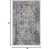 SAFAVIEH Area Rug 8×10 – Adirondack Collection – Large – Ivory & Silver, Distressed Vintage Floral Design, Non-Shedding & Easy to Clean, Ideal for Living Room, Bedroom, Dining Space (ADR109C)(Grey/Navy)