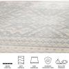 SAFAVIEH Area Rug 8×10 – Adirondack Collection – Large – Ivory & Silver, Rustic Boho Design, Non-Shedding & Easy Cleaning, Ideal for Living Room, Bedroom, Office, Dining Space (ADR107B)(Ivory/Slate)