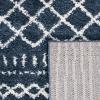 SAFAVIEH Area Rug 8×10 – Arizona Shag Collection – Large – Ivory & Beige, Moroccan Boho Design, Non-Shedding & Easy to Clean, Ideal for Living Room, Bedroom, Dining Space (ASG741A)(Slate Blue/Ivory)