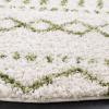 SAFAVIEH Area Rug 8×10 – Arizona Shag Collection – Large – Ivory & Beige, Moroccan Boho Design, Non-Shedding & Easy to Clean, Ideal for Living Room, Bedroom, Dining Space (ASG741A)(Ivory/Green)