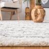 SAFAVIEH Area Rug 8×10 – Arizona Shag Collection – Large – Ivory & Beige, Moroccan Boho Design, Non-Shedding & Easy to Clean, Ideal for Living Room, Bedroom, Dining Space (ASG741A)(Ivory/Grey)