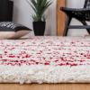SAFAVIEH Area Rug 8×10 – Arizona Shag Collection – Large – Ivory & Beige, Moroccan Boho Design, Non-Shedding & Easy to Clean, Ideal for Living Room, Bedroom, Dining Space (ASG741A)(Ivory/Red)