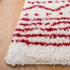 SAFAVIEH Area Rug 8×10 – Arizona Shag Collection – Large – Ivory & Beige, Moroccan Boho Design, Non-Shedding & Easy to Clean, Ideal for Living Room, Bedroom, Dining Space (ASG741A)(Ivory/Red)