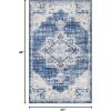 SAFAVIEH Area Rug 8×10 – Brentwood Collection – Large – Navy & Cream, Medallion Distressed Design, Non-Shedding & Easy Cleaning, Ideal for Living Room, Bedroom, Dining Space (BNT865N)(Ivory/Navy)