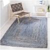 SAFAVIEH Area Rug 8×10 – Cape Cod Collection – Large – Red & Multi, Handmade Jute & Cotton, Woven Braided Design (CAP202A)(Blue/Natural)