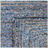 SAFAVIEH Area Rug 8×10 – Cape Cod Collection – Large – Red & Multi, Handmade Jute & Cotton, Woven Braided Design (CAP202A)(Blue/Natural)