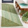 SAFAVIEH Area Rug 8×10 – Cape Cod Collection – Large – Red & Multi, Handmade Jute & Cotton, Woven Braided Design (CAP202A)(Green/Natural)