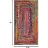 SAFAVIEH Area Rug 8×10 – Cape Cod Collection – Large – Red & Multi, Handmade Jute & Cotton, Woven Braided Design (CAP202A)(Red/Multi)