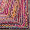SAFAVIEH Area Rug 8×10 – Cape Cod Collection – Large – Red & Multi, Handmade Jute & Cotton, Woven Braided Design (CAP202A)(Red/Multi)