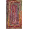 SAFAVIEH Area Rug 8×10 – Cape Cod Collection – Large – Red & Multi, Handmade Jute & Cotton, Woven Braided Design (CAP202A)(Red/Multi)