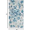 SAFAVIEH Area Rug 8×10 – Evoke Collection – Large – Grey & Gold, Floral Design, Non-Shedding & Easy Cleaning, Ideal for Living Room, Bedroom, Office, Dining Space (EVK236P)(Grey/Light Blue)