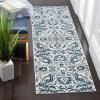 SAFAVIEH Area Rug 8×10 – Evoke Collection – Large – Ivory & Gold, Shabby Chic Oriental Design, Non-Shedding & Easy Cleaning, Ideal for Living Room, Bedroom, Office, Dining Space (EVK238S)(Ivory/Blue)