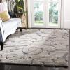SAFAVIEH Area Rug 8×10 – Florida Shag Collection – Large – Cream & Blue, Scroll Design, Non-Shedding & Easy to Clean, High-Low Plush Pile, Ideal for Living Room, Bedroom, Dining Space (SG455-1165)(Grey/Light Blue)