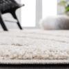 SAFAVIEH Area Rug 8×10 – Florida Shag Collection – Large – Cream & Blue, Scroll Design, Non-Shedding & Easy to Clean, High-Low Plush Pile, Ideal for Living Room, Bedroom, Dining Space (SG455-1165)(Ivory/Beige)