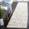 SAFAVIEH Area Rug 8×10 – Florida Shag Collection – Large – Cream & Blue, Scroll Design, Non-Shedding & Easy to Clean, High-Low Plush Pile, Ideal for Living Room, Bedroom, Dining Space (SG455-1165)(Ivory/Beige)