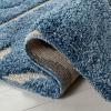SAFAVIEH Area Rug 8×10 – Florida Shag Collection – Large – Cream & Blue, Scroll Design, Non-Shedding & Easy to Clean, High-Low Plush Pile, Ideal for Living Room, Bedroom, Dining Space (SG455-1165)(Light Blue/Cream)
