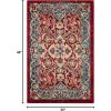 SAFAVIEH Area Rug 8×10 – Kashan Collection – Large – Ivory & Taupe, Traditional Oriental Design, Non-Shedding & Easy Cleaning, Ideal for Living Room, Bedroom, Office, Dining Space (KSN307A)(Red/Blue)