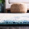 SAFAVIEH Area Rug 8×10 – Madison Collection – Large – Black & Yellow, Boho Diamond Distressed Design, Non-Shedding & Easy Cleaning, Ideal for Living Room, Bedroom, Office, Dining Space (MAD418Z)(Dark Blue/Yellow)