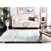 SAFAVIEH Area Rug 8×10 – Madison Collection – Large – Cream & Navy, Snowflake Medallion Distressed Design, Non-Shedding & Easy Cleaning, Ideal for Living Room, Bedroom, Office, Dining Space (MAD603D)(Teal/Ivory)