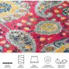 SAFAVIEH Area Rug 8×10 – Madison Collection – Large – Cream & Turquoise, Boho Chic Glam Paisley Design, Non-Shedding & Easy Cleaning, Ideal for Living Room, Bedroom, Office, Dining Space (MAD600E)(Fuchsia/Gold)