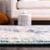 SAFAVIEH Area Rug 8×10 – Madison Collection – Large – Ivory & Orange, Boho Chic Medallion Distressed Design, Non-Shedding & Easy Cleaning, Ideal for Living Room, Bedroom, Dining Space (MAD447A)(Black/Teal)