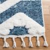 SAFAVIEH Area Rug 8×10 – Moroccan Tassel Shag Collection – Large – Grey & Ivory, Boho Design, Non-Shedding & Easy Cleaning, Plush Pile, Ideal for Living Room, Bedroom, Dining Space (MTS664G)(Blue/Ivory)