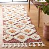 SAFAVIEH Area Rug 8×10 – Moroccan Tassel Shag Collection – Large – Grey & Ivory, Boho Design, Non-Shedding & Easy Cleaning, Plush Pile, Ideal for Living Room, Bedroom, Dining Space (MTS664G)(Rust/Ivory)