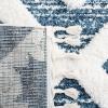 SAFAVIEH Area Rug 8×10 – Moroccan Tassel Shag Collection – Large – Grey & Ivory, Boho Design, Non-Shedding & Easy Cleaning, Plush Pile, Ideal for Living Room, Bedroom, Dining Space (MTS664G)(Blue/Ivory)