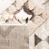 SAFAVIEH Area Rug 8×10 – Moroccan Tassel Shag Collection – Large – Ivory & Brown, Non-Shedding & Easy to Clean, Plush High-Low Texture, Ideal for Living Room, Bedroom, Dining Space (MTS688A)(Ivory/Brown)
