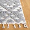 SAFAVIEH Area Rug 8×10 – Moroccan Tassel Shag Collection – Large – Ivory & Brown, Non-Shedding & Easy to Clean, Plush High-Low Texture, Ideal for Living Room, Bedroom, Dining Space (MTS688A)(Grey/Ivory)