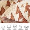 SAFAVIEH Area Rug 8×10 – Moroccan Tassel Shag Collection – Large – Ivory & Brown, Non-Shedding & Easy to Clean, Plush High-Low Texture, Ideal for Living Room, Bedroom, Dining Space (MTS688A)(Ivory/Brick Rust)