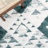 SAFAVIEH Area Rug 8×10 – Moroccan Tassel Shag Collection – Large – Ivory & Brown, Non-Shedding & Easy to Clean, Plush High-Low Texture, Ideal for Living Room, Bedroom, Dining Space (MTS688A)(Green/Ivory)