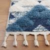 SAFAVIEH Area Rug 8×10 – Moroccan Tassel Shag Collection – Large – Ivory & Brown, Non-Shedding & Easy to Clean, Plush High-Low Texture, Ideal for Living Room, Bedroom, Dining Space (MTS688A)(Blue/Ivory)