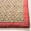 SAFAVIEH Area Rug 8×10 – Natural Fiber Collection – Large – Natural & Beige, Seagrass, Basketweave Pattern (NF114A)(Natural/Burgundy Red)