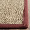 SAFAVIEH Area Rug 8×10 – Natural Fiber Collection – Large – Natural & Beige, Seagrass, Basketweave Pattern (NF114A)(Natural/Burgundy Red)