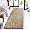SAFAVIEH Area Rug 8×10 – Natural Fiber Collection – Large – Natural & Beige, Seagrass, Basketweave Pattern (NF114A)(Natural/Dark Grey)